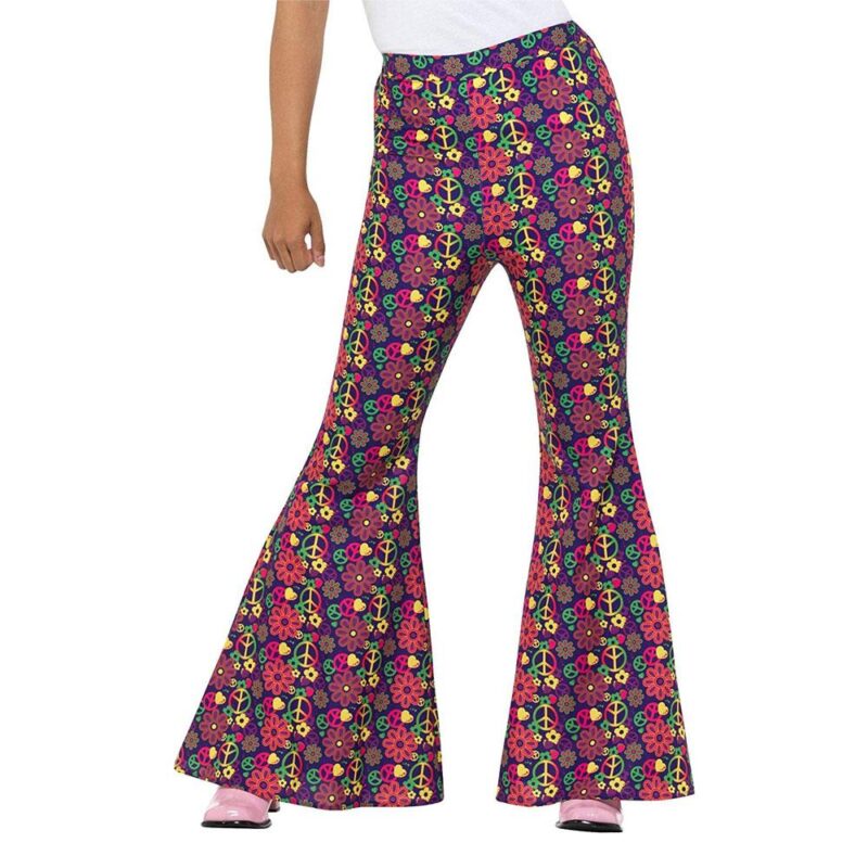 60er Psychédélique CND Schlaghose Dames | Pantalon évasé psychédélique CND des années 60 pour femmes - carnivalstore.de