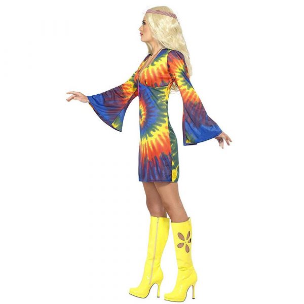 Damen 60er Schnurbatik Kostüm | 1960s Tie Dye Costume Psychedelic With Dress - carnivalstore.de