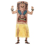 Unisex Tiki Totem Kostüm mit Wappenrock | Kostum Tiki Totem, rjava z nastavkom za tabard - carnivalstore.de