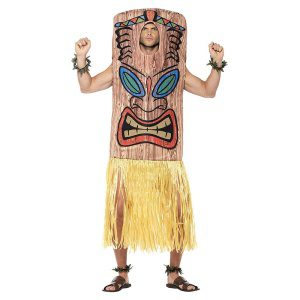 Unisex Tiki Totem Kostüm com Wappenrock | Traje de Totem Tiki Marrom com Tabardo Attache - carnavalstore.de