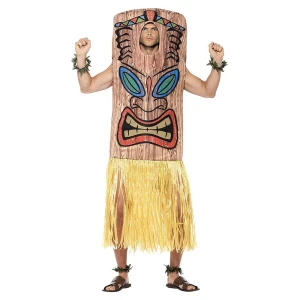 Unisex Tiki Totem Kostüm mit Wappenrock | Tiki Totem Kostyme Brun Med Tabard Attache - carnivalstore.de