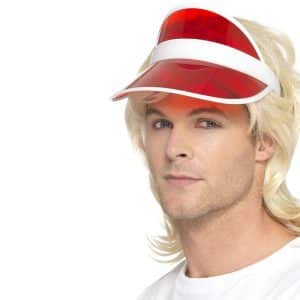 Unisex 80er Jahre Sonnenvisier | 80s Sun Visor Red - carnivalstore.de