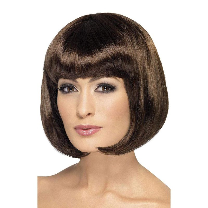 Damen Party Perücke | Partyrama Wig 12 Inch Brown Short Bob With Fringe - carnivalstore.de