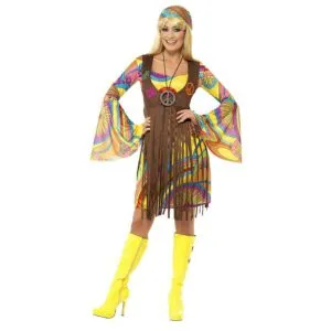 Damen 60er Groovy Lady Kostüm | Na 1960idí Groovy Lady Brown - carnivalstore.de
