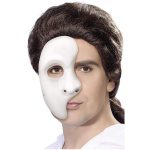 Unisex Halbe Geister Gesichtsmaske | Phantom Maske Weiße Halbmaske - carnivalstore.de