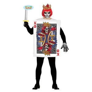 Spielkarte König mit Totenkopf | King of Hearts Kostüm - carnivalstore.de