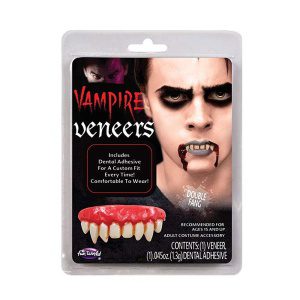 Zahnfurnier Double Fang Erwachsener | Zahnveneers - Vampir - carnivalstore.de