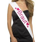 Braut Schärpe | Braut Sjerp Wit Met Roze Belettering - carnavalstore.de