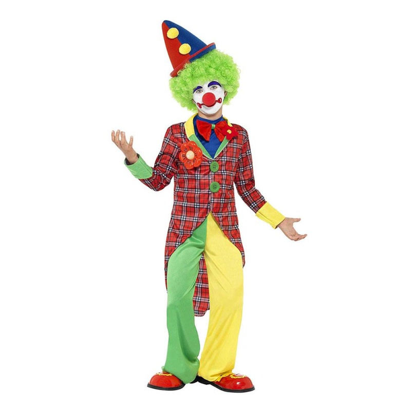 Kinder Clown Kostüm | Clowndräkt Röd Med Jacka Byxor - carnivalstore.de