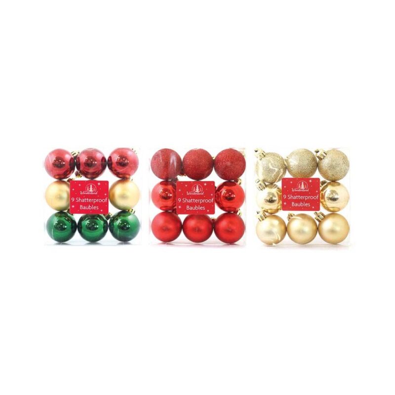 Baubles - 9pk Baubles inquebráveis ​​Traditiona - carnavalstore.de