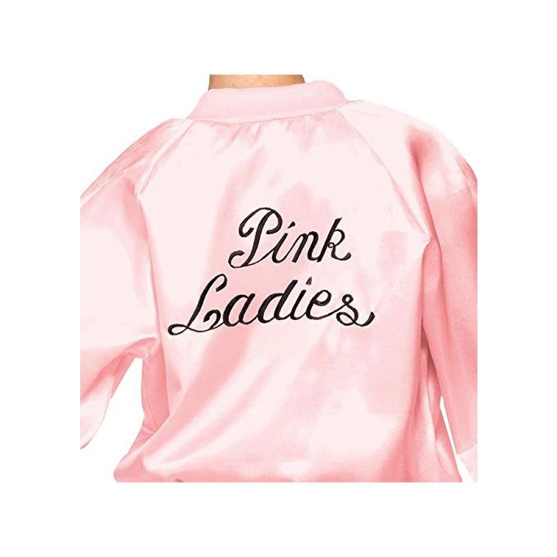 Pink Lady Jack met Logo | Grease Pink Dames Jas Roze Met Logo - carnavalstore.de
