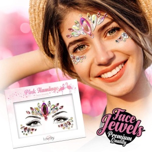 Joyas para la cara Pink Flamingo - carnivalstore.de