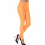 80er Jahre Disko Elastan Leggings | 80-tals Disco Spandex Leggings Neon Orange - carnivalstore.de