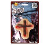 Narben Wunden Verletzungen für Halloween Brandmal Kreuz Horror Party Zombie Tod Tot Blut | Cross Scar Pvc ar līmi - carnivalstore.de