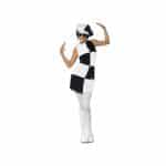 Hippiekleid schwarz weiss 60er Jahre Kleid | 1960s Party Girl Costume, Black and White - carnivalstore.de