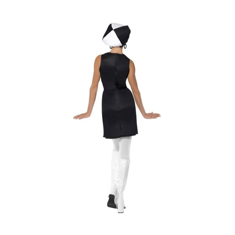 Hippiekleid schwarz weiss 60er Jahre Kleid | 1960er Jahre Partygirl Kostüm schwarz-weiß - carnivalstore.de
