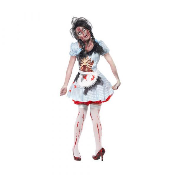 Damen Zombie-Countrygirl Kostüm | Horror Zombie Dorothy Costume - carnivalstore.de