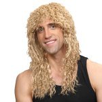 Rockstar Wig Sort og Blond - carnivalstore.de