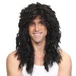 Rockstar Wig Dubh agus Blonde - carnivalstore.de