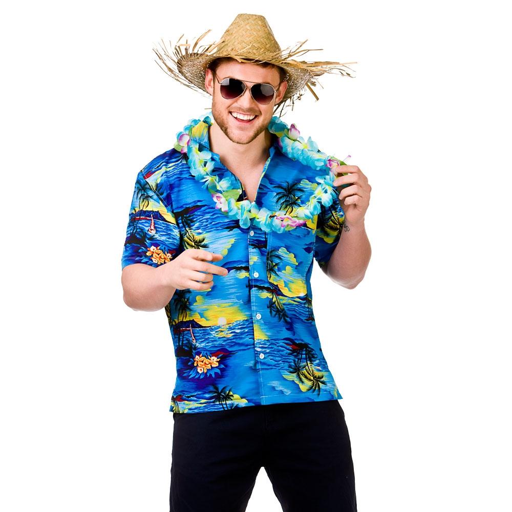 Hawaii Shirt Blue Palm Trees - Carnival Store GmbH