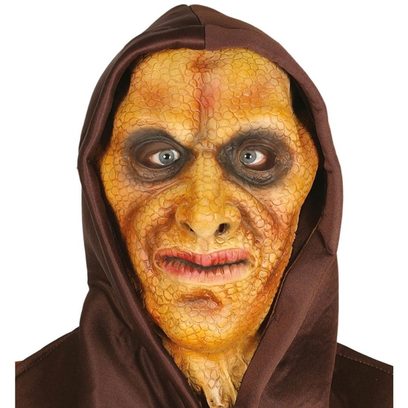 Erwachsene Halloween Tiermaske Horror Karneval Party|Hooded Lizard Man Mask Latex - carnivalstore.de