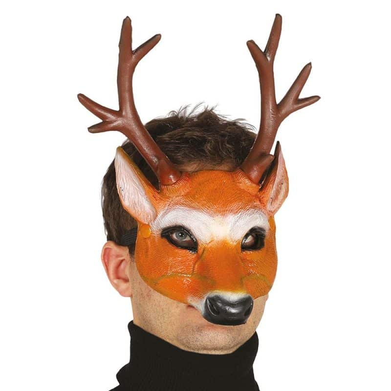 Media Maske Hirsch | Jumătate de mască din spumă de căprioară - carnivalstore.de