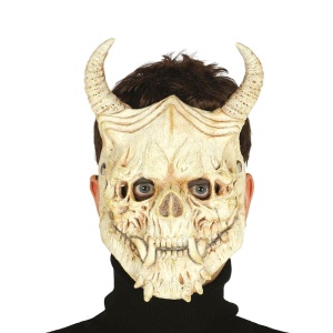 Schädel Phantasie Tiermaske Hörner Latex Maske Halloween Horror Halloweenmaske | Skull Foam Mask With Horns - carnivalstore.de