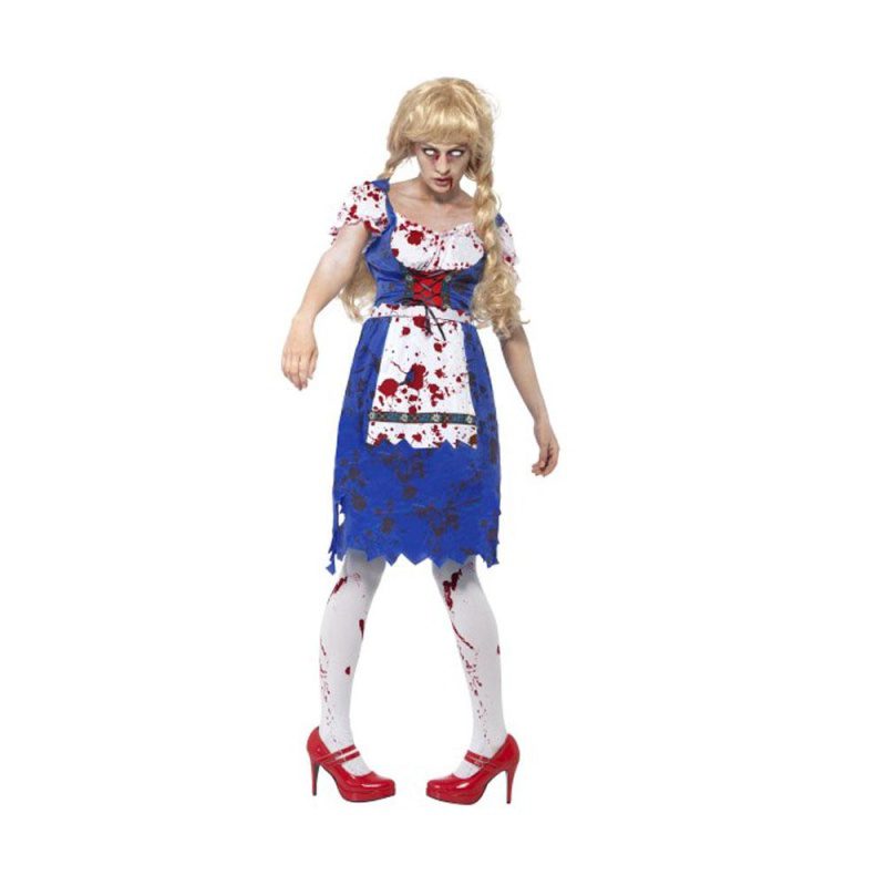 Costume da donna bavarese zombie, con vestito - carnivalstore.de