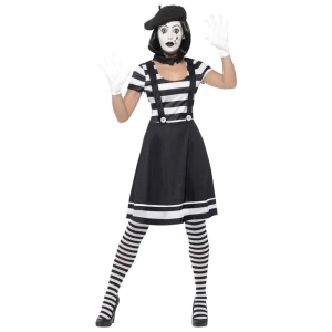 Pantomime Kostüm für Frauen | Lady Mime Artist Costume - carnivalstore.de