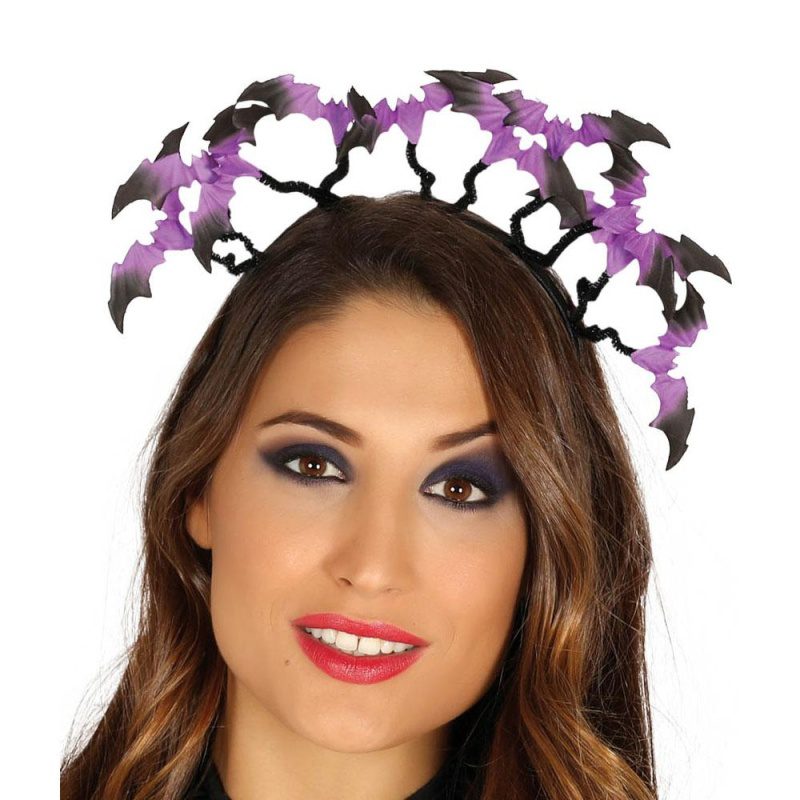 Guirca Diadem mit Chauve-Souris Mauve und Schwarz|Bats Tiara - carnivalstore.de