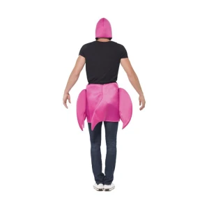 Flamingo-Kostüm, rosa, einteiliger gepolsterter Body mit angesetztem Hals & Kapuze - carnivalstore.de