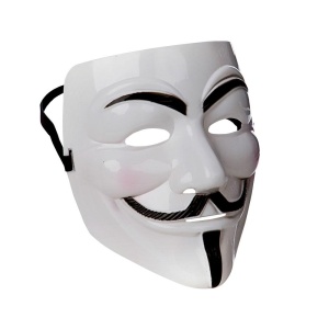 Weißes anonymes Masken-Abendkleid-Erwachsener | Weiße anonyme Maske - carnivalstore.de