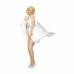 Marilyn Monroe Kostüm | Marilyn Monroe klassikaline kaelusega kleit, valge - carnivalstore.de