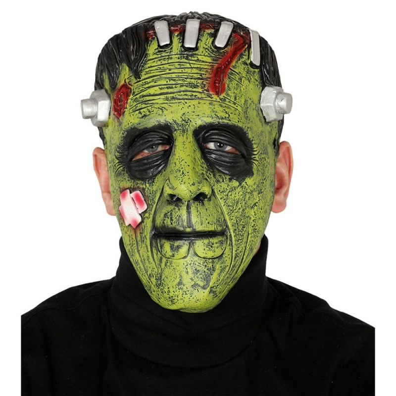 Green Monster Maske mit Schrauben | Grønn monstermaske med skruer - carnivalstore.de