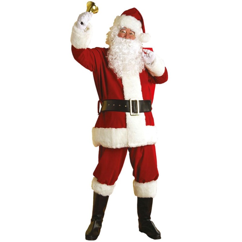 Kostüm "Regency" aus Plüsch Santa Kostüm für Erwachsene | XXL Regency Plüsch Weihnachtsmann - carnivalstore.de