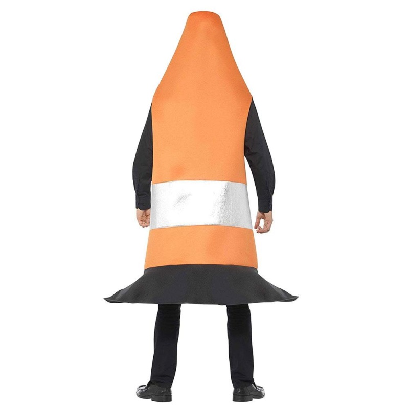 Unisex Verkehrskegel Kostüm mit Unterrock | Leitkegel Kostüm Orange mit Wappenrock - carnivalstore.de