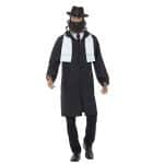 Herren Rabbiner Kostüm | Costume de rabbin noir avec veste écharpe chapeau - carnivalstore.de