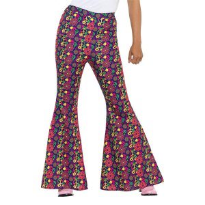 60er Psychédélique CND Schlaghose Dames | Pantalon évasé psychédélique CND des années 60 pour femmes - carnivalstore.de