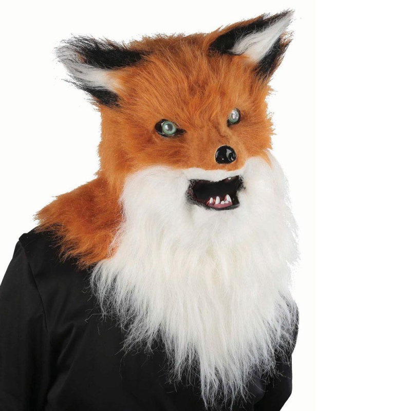 Fox Erwachsene Maske mit beweglichem Mund | Fox voksenmaske med bevægende mund - carnivalstore.de