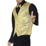 Herren Pailletten Weste | Paliletvest guld - carnivalstore.de