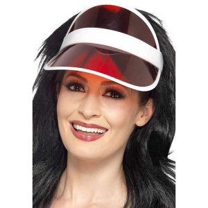 Unisex 80er Jahre Sonnenvisier | 80s Sun Visor Red - carnivalstore.de