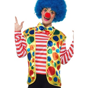 Trousse de clown Erwachsene | Kit Clown Jaune Avec Gilet Noeud Papillon - carnivalstore.de