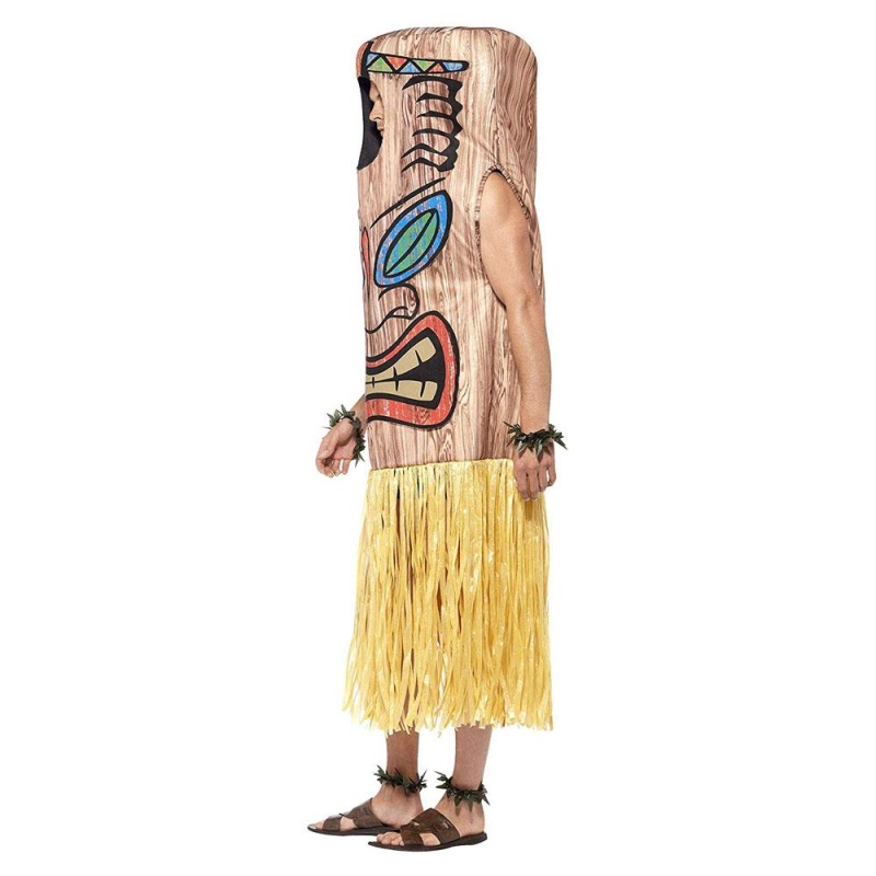 Unisex Tiki Totem Kostüm mit Wappenrock | Tiki Totem Kostyme Brun Med Tabard Attache - carnivalstore.de