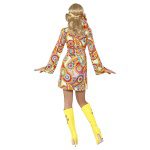 1960er Hippie Damenkostüm | Fantasia de hippie anos 1960 multicolorida com vestido - carnavalstore.de