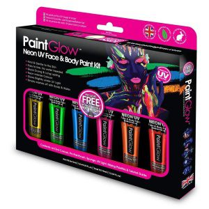 Kit de vopsea neon UV pentru față și corp | Set cutie de vopsea pentru față și corp cu neon UV - carnivalstore.de