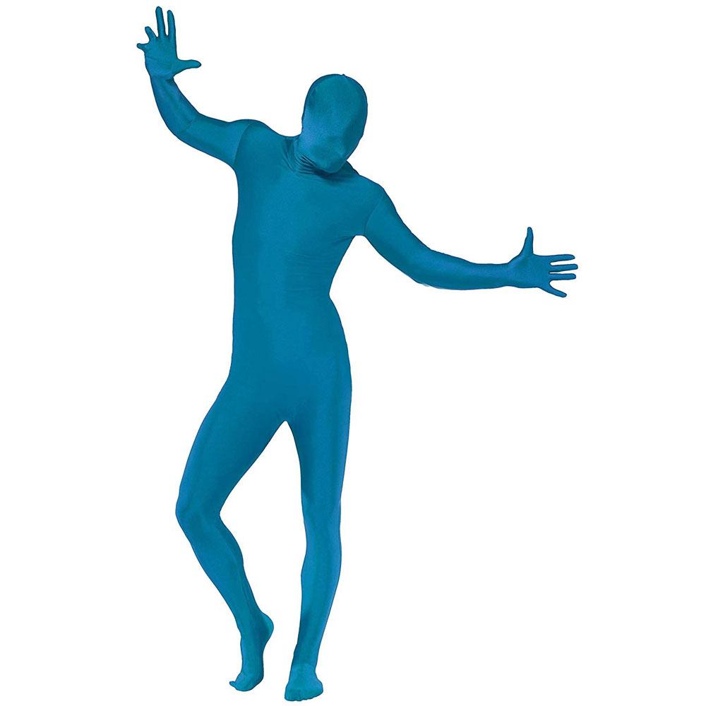 Herren Second Skin Kostüm in Blau | Second Skin Suit Blue With Bumbag Concealed - carnivalstore.de
