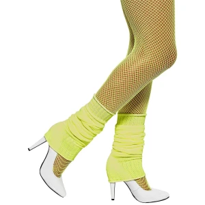 Damen Beinstulpen Neon Gelb | Legwarmers Yellow Neon - carnavalstore.de