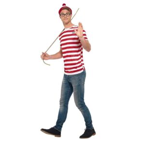 Wo ist Walter Kit com camiseta, Hut und Gläser | Kit de acessórios oficial unissex Where's Wally - carnavalstore.de