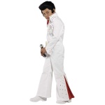 Elvis Kostüm Weiß mit Overall und Schal | Elvis Kostyme Hvit Med Jumpsuit Skjerf - carnivalstore.de