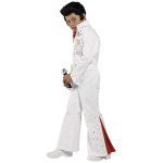 Elvis Kostüm Weiß mit Overall und Schal | Elvis Costume White Haalarihuivilla - carnivalstore.de